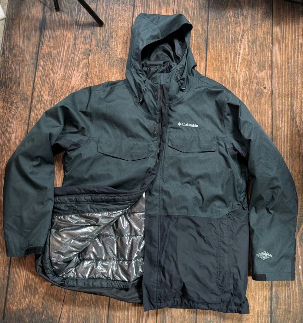 Columbia Cushman Crest Interchange XL 3 In 1 Jacket Coat Omni Heat Black Ski